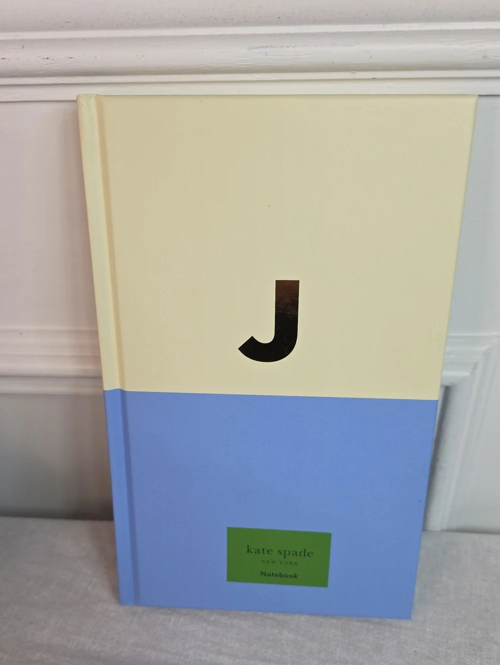 kate spade Dipped J Initial Cream & Blue Hardcover